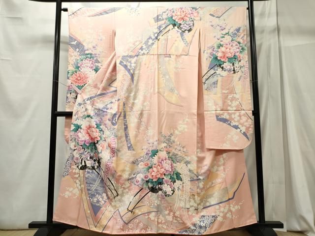 平和屋着物○豪華振袖 舞桜文 暈し染め 金彩 正絹 逸品 CAAZ3640yc
