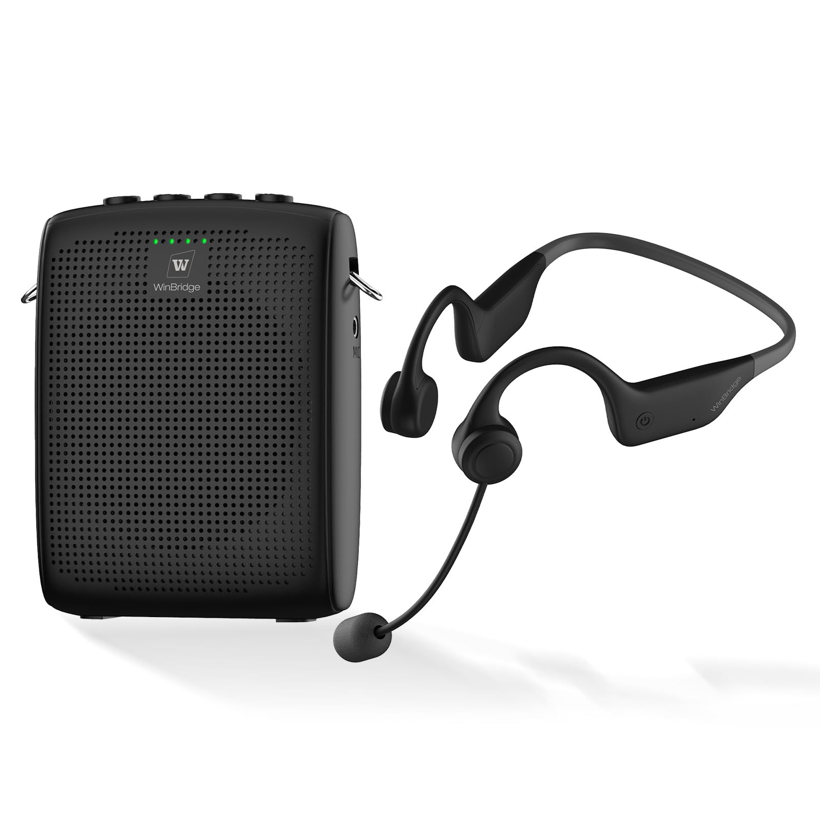 WinBridge 拡声器 15W ポータブル拡声器 小型拡声器 耳掛けマイク