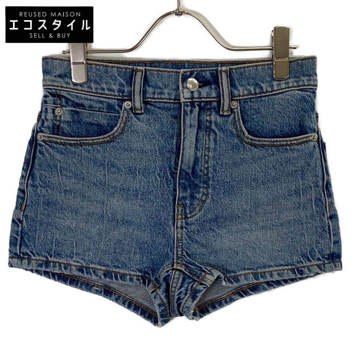 ALEXANDER WANG アレキサンダーワン ﾗｲﾄｲﾝﾃﾞｨｺﾞ ｽﾄﾚｯﾁﾃﾞﾆﾑｼｮｰﾄﾊﾟﾝﾂ 26