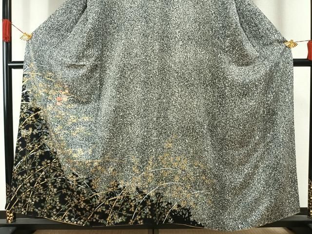 平和屋着物●上質な小紋　お召地　総刺繍　雪輪文　金銀糸　金彩　正絹　逸品　AABF0639fy 平和屋着物○上質な小紋 お召地 総刺繍 雪輪文 金銀糸 金彩