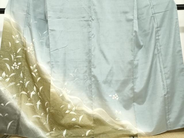 平和屋着物●訪問着　紬地　手描き　草花文　正絹　逸品　DABC2032ud 2026年最新】Yahoo!オークション -着物 紬 訪問着の中古品・新品・未