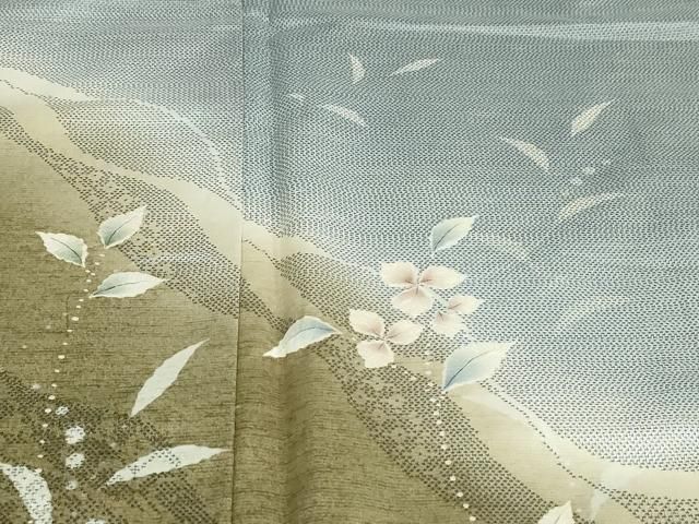 平和屋着物●小千谷紬　横段草花文　正絹　逸品　DABC2728ud 平和屋着物○訪問着 紬地 絞り 草花文 正絹 逸品 DABC2700ud - メルカリ