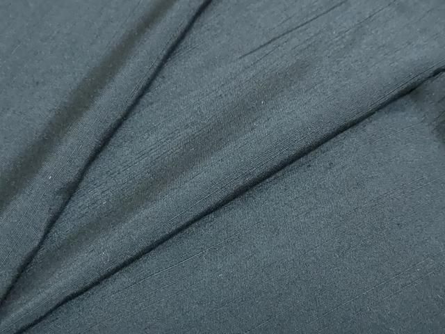 平和屋着物●男性　紬　黒緑色　正絹　逸品　DABC2732ud