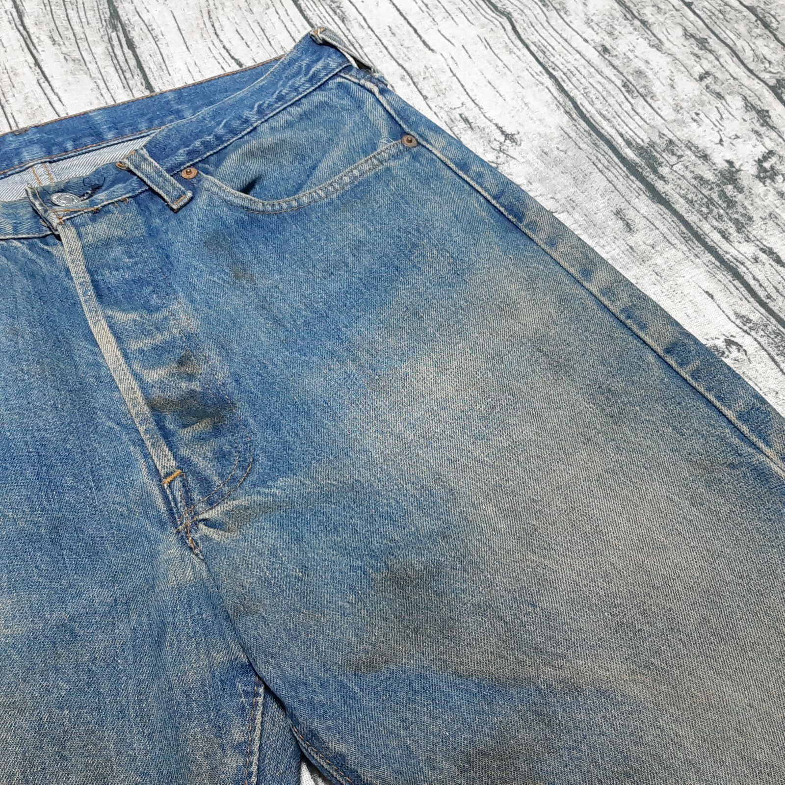 W34】81年製 赤耳 オリジナル Levi's 501 セルビッチ 黒カン 内股