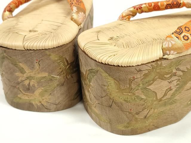 平和屋本店○女の子 子供 ぽっくり下駄 おこぼ こっぽり下駄 白木台 金