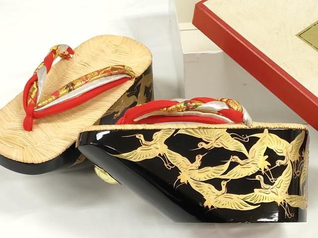 平和屋本店○女の子 子供 ぽっくり下駄 おこぼ こっぽり下駄 金蒔絵