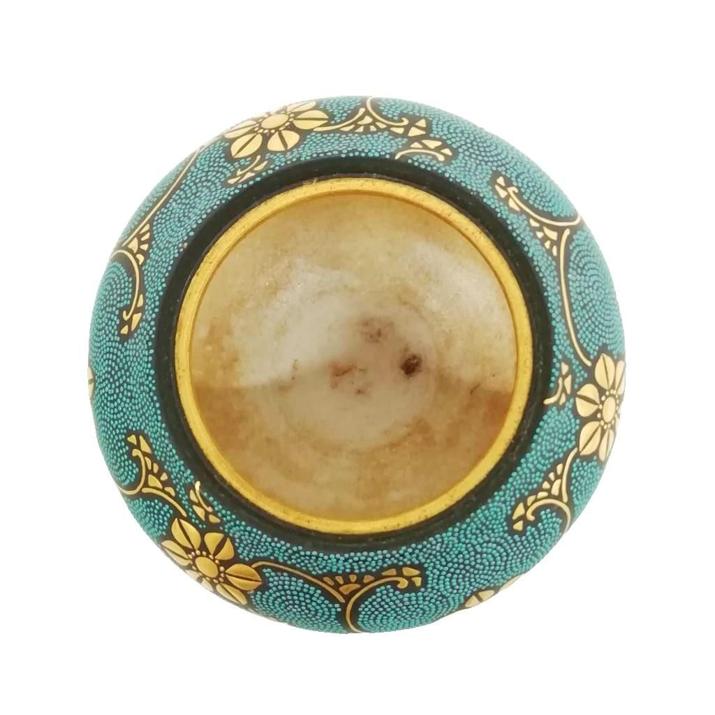 九谷焼 仲田錦玉 盛金宝相華唐草文青粒 香炉 香道具 共箱あり - メルカリ