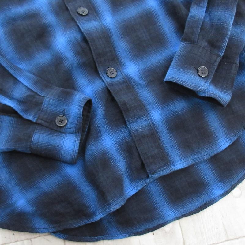 サンローラン パリ SAINT LAURENT PARIS XS オンブレ チェックシャツ