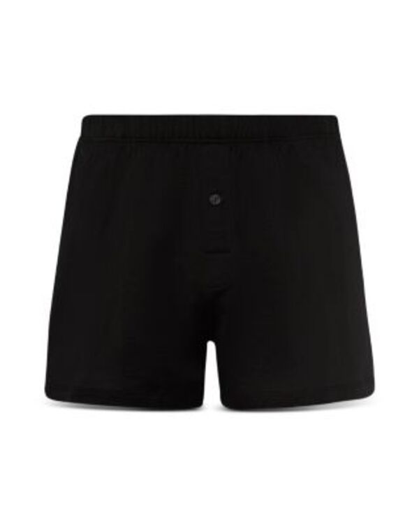 ハンロ メンズ アンダーウェア ボクサーパンツ コットン Hanro Cotton Sporty Button Fly Boxers Black ブラック