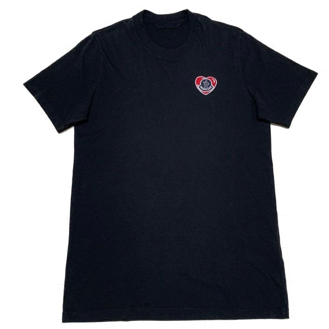 MONCLER ハートロゴ Tシャツ ブラック モンクレール Tシャツ ハート ワッペン M ブラック 5S12 - メルカリ