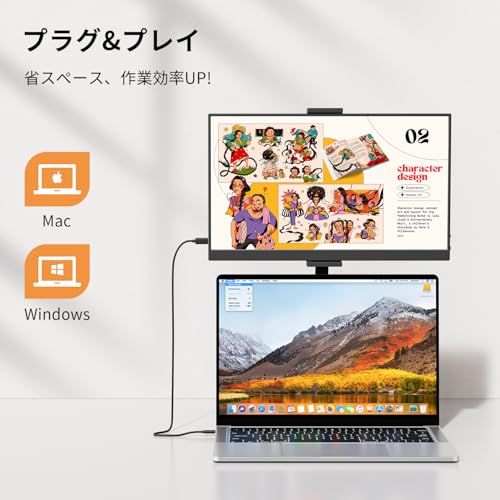 モバイルモニター 15.6インチ モバイルディスプレイ 卓上スタンド付き