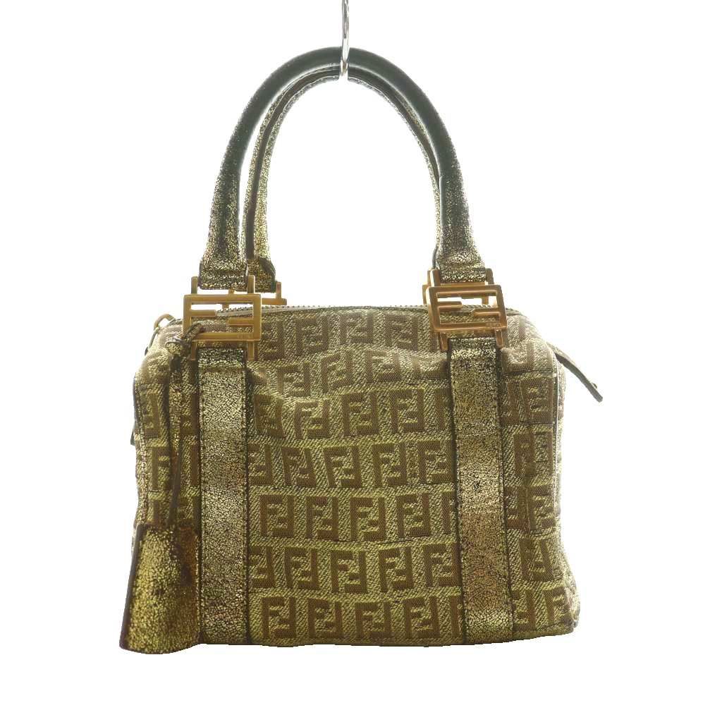 フェンディ FENDI ズッキーノ ミニ ボストンバッグ ハンド ゴールド