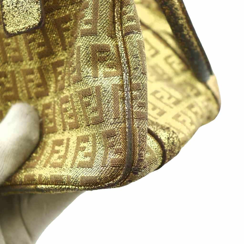 フェンディ FENDI ズッキーノ ミニ ボストンバッグ ハンド ゴールド