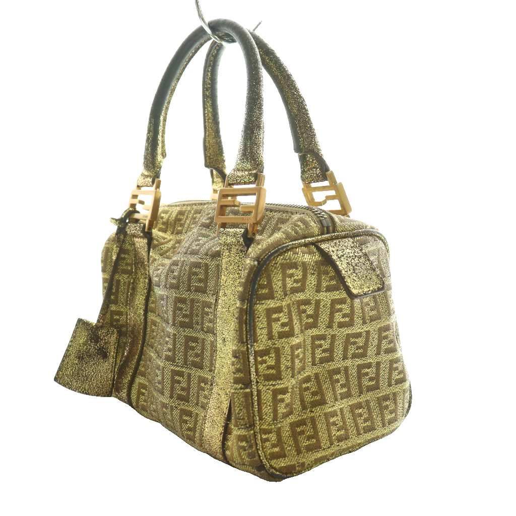 フェンディ FENDI ズッキーノ ミニ ボストンバッグ ハンド ゴールド