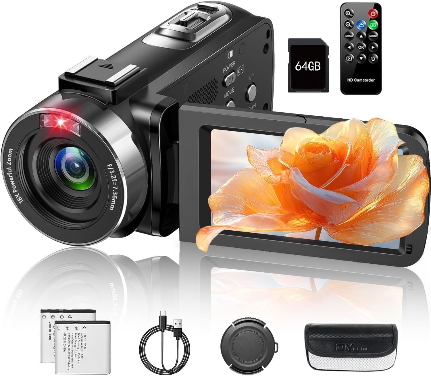 ビデオカメラ4K動画8000万画像数YouTubeカメラ ウェブカメラ 18倍