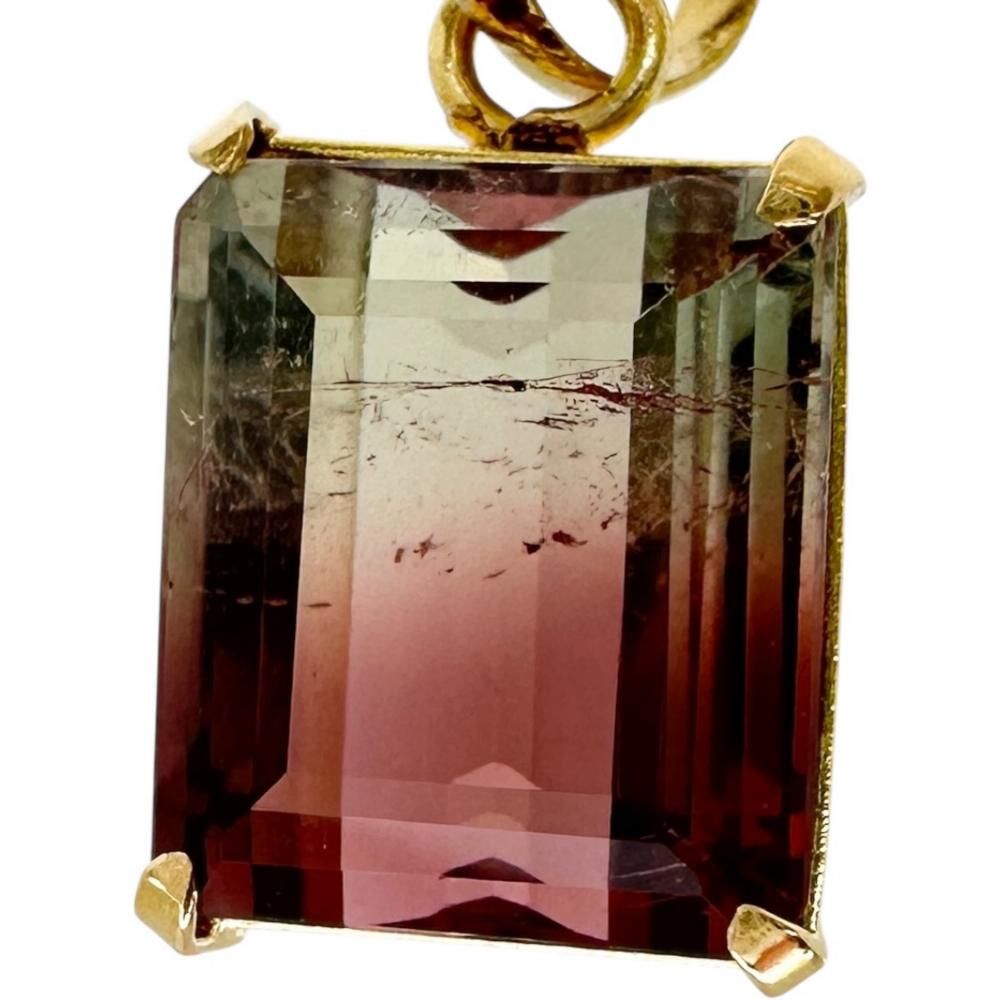 バイカラートルマリン ペンダントトップ K18ゴールド 18金 1.1g