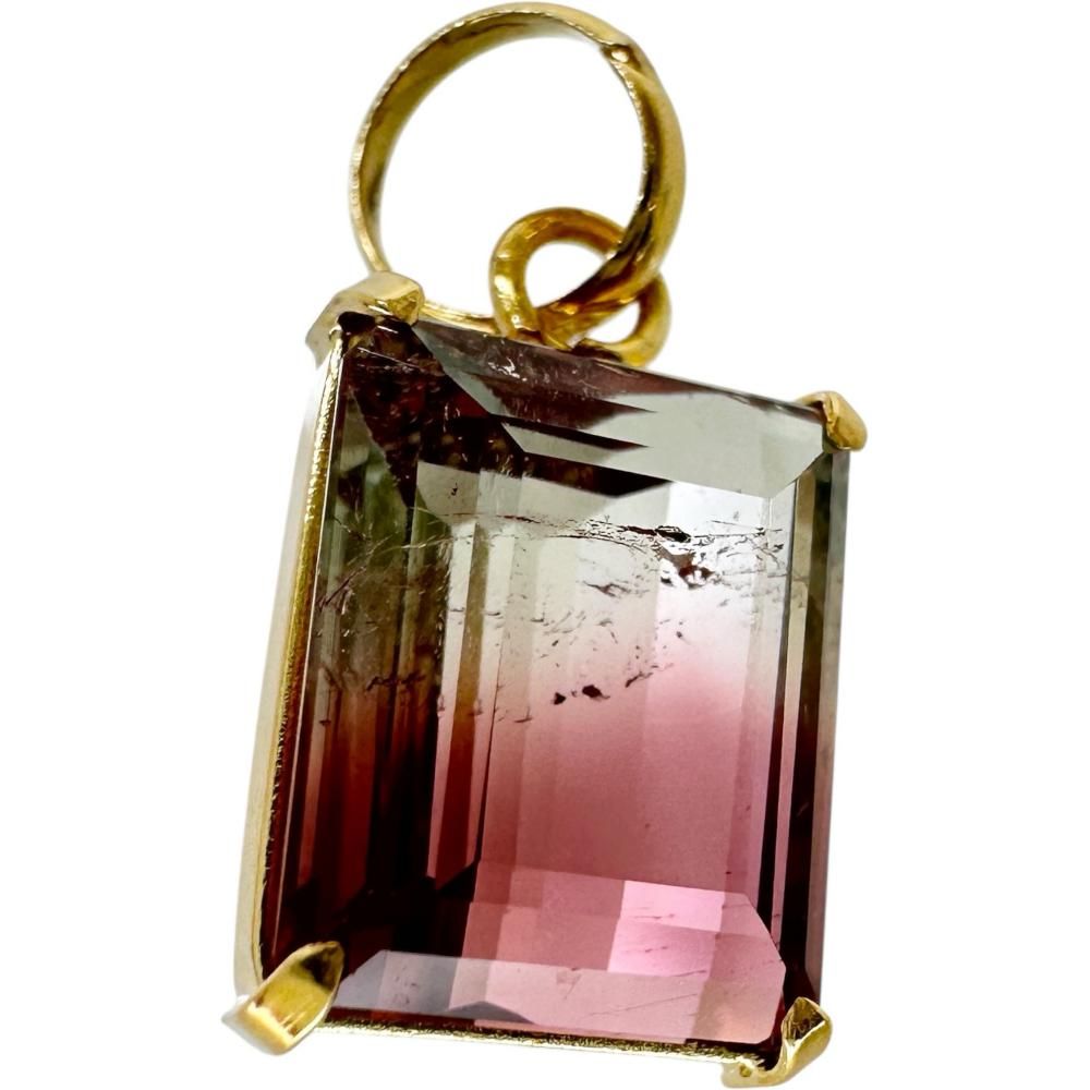 バイカラートルマリン ペンダントトップ K18ゴールド 18金 1.1g