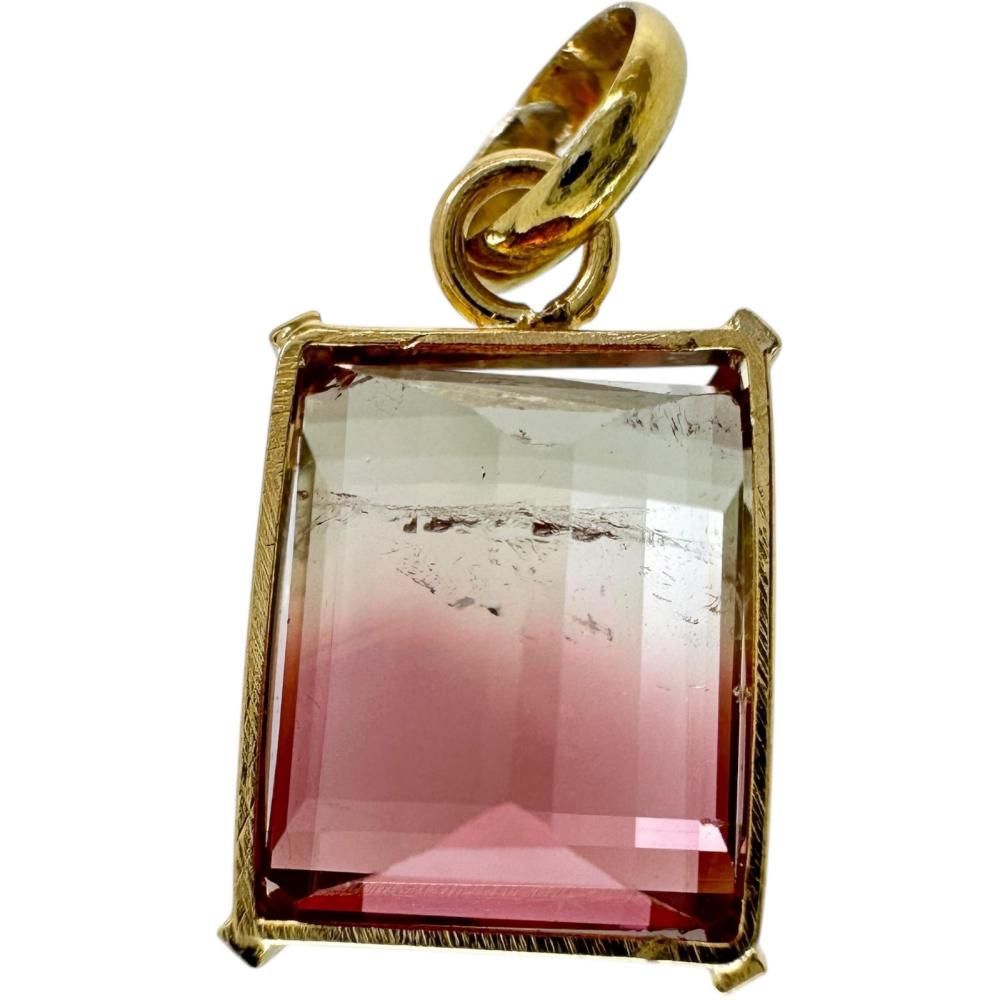 バイカラートルマリン ペンダントトップ K18ゴールド 18金 1.1g