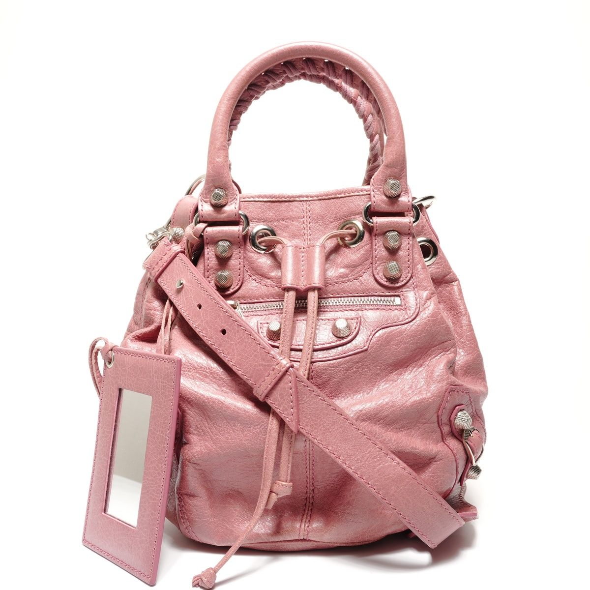 BALENCIAGA バレンシアガ ハンドバッグ ポンポン レザー【中古 