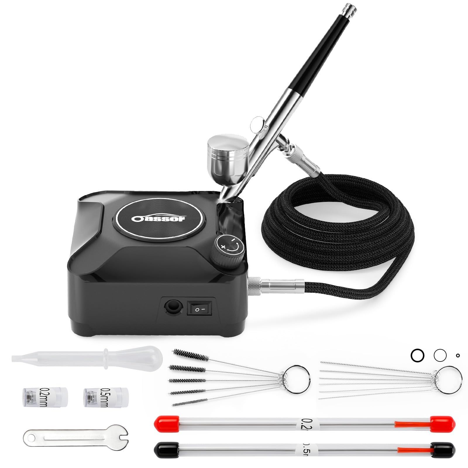 迅速に発送】Oasser エアブラシ セット ミニコンプレッサー ダブル