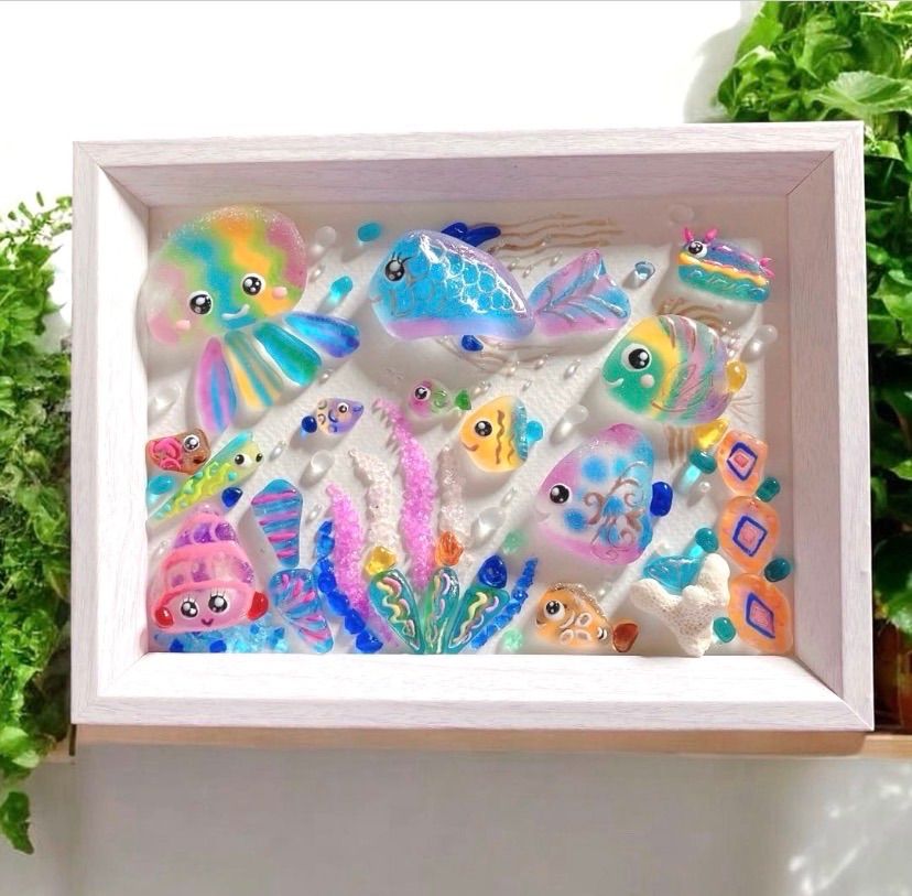 under the Sea❣️シーグラスアート カラフルな海の世界 マーメイドの