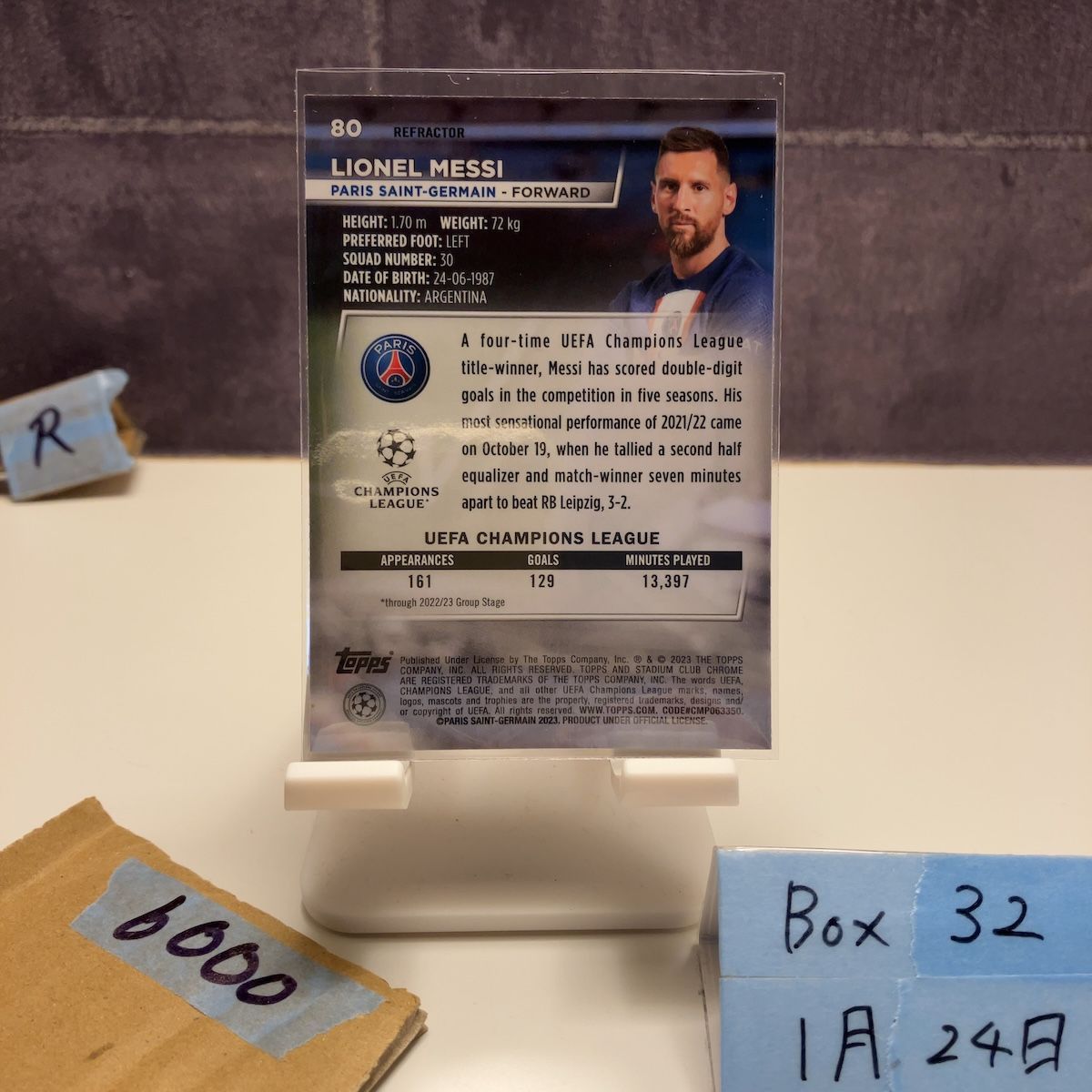 2023 Topps Stadium Club Chrome UEFA Champions League Lionel Messi