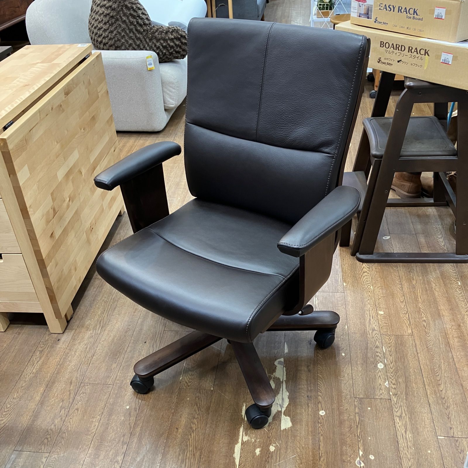  Karimoku カリモク デスクチェア XT5830K353 ブラウン 湘南台店 背もたれ折りたたみ オフィスチェア ワークチェア 椅子 チェア