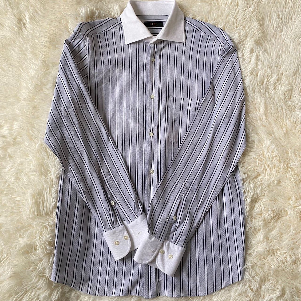 DAKS LONDON ダックス ストライプシャツ 長袖 メンズ L 日本製