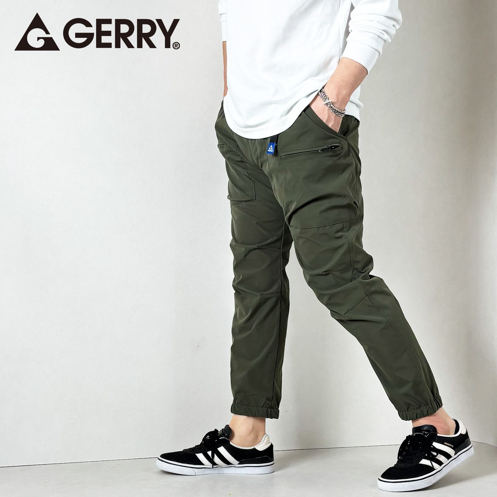 GERRY ベルト付き 撥水加工 ストレッチ クライミングパンツ カーゴ