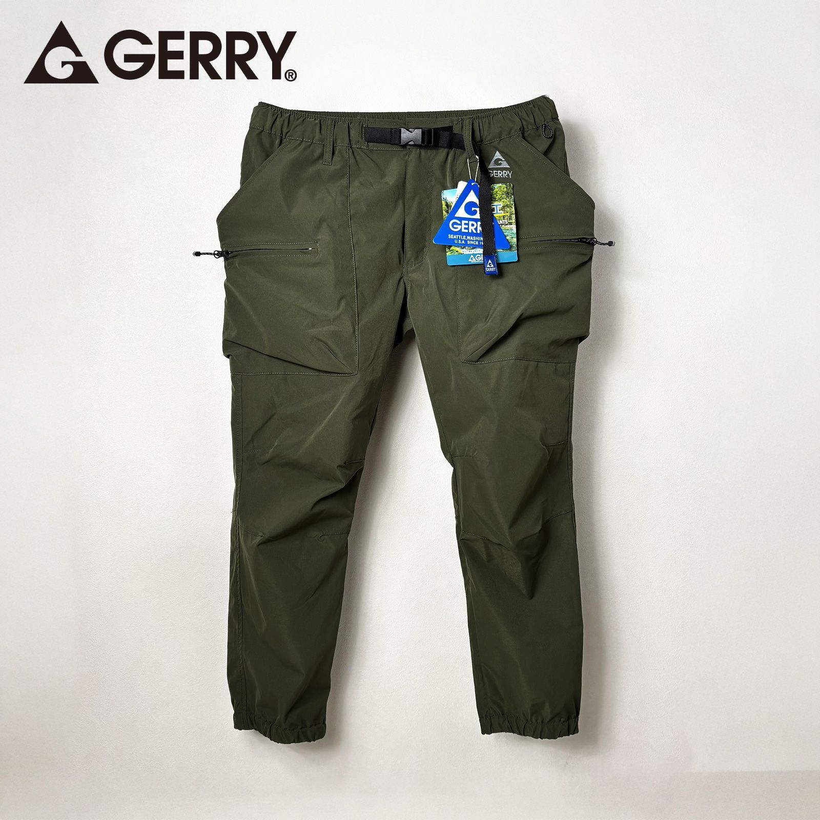 GERRY ベルト付き 撥水加工 ストレッチ クライミングパンツ カーゴ