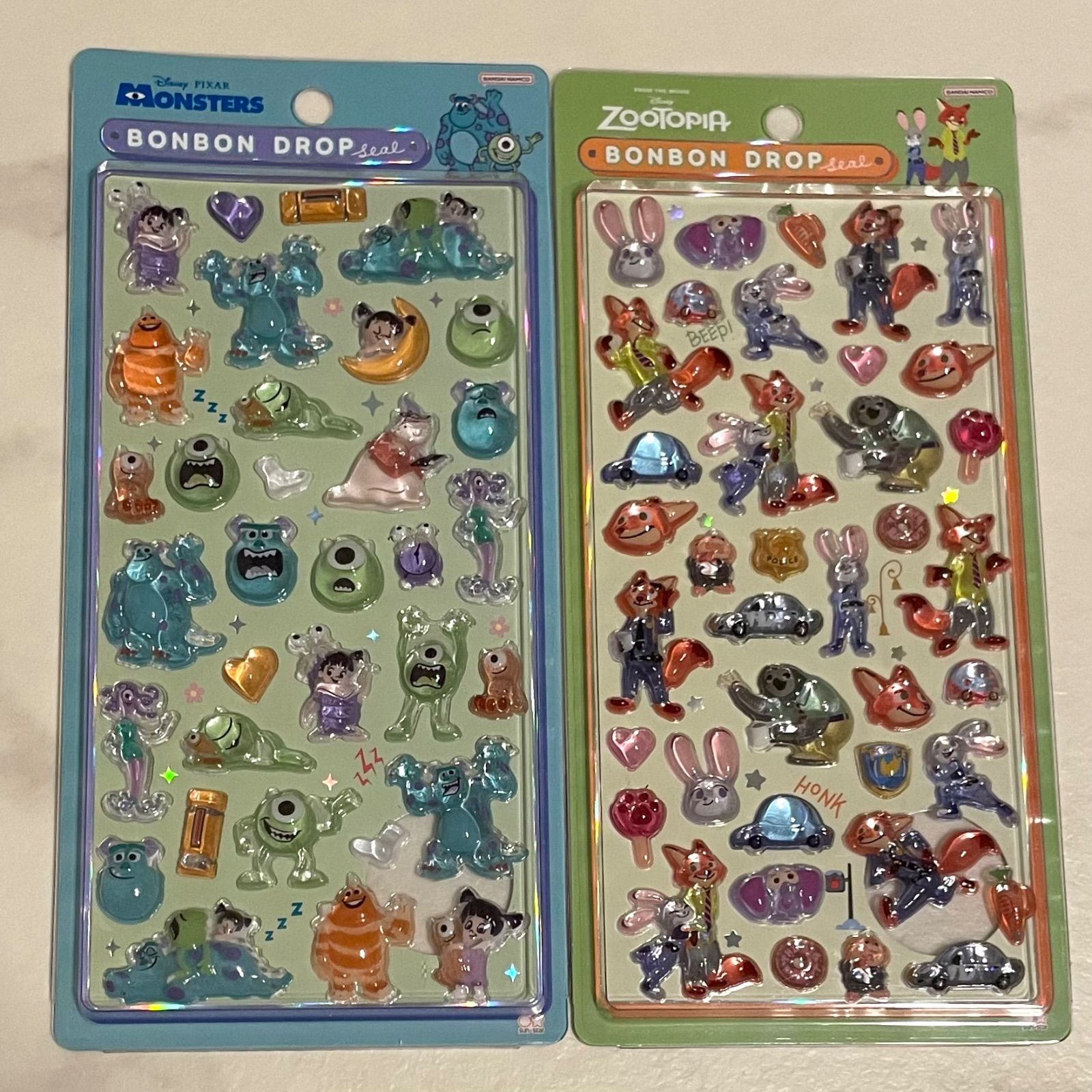 正規品 ボンボンドロップシール ズートピア モンスターズインク セット
