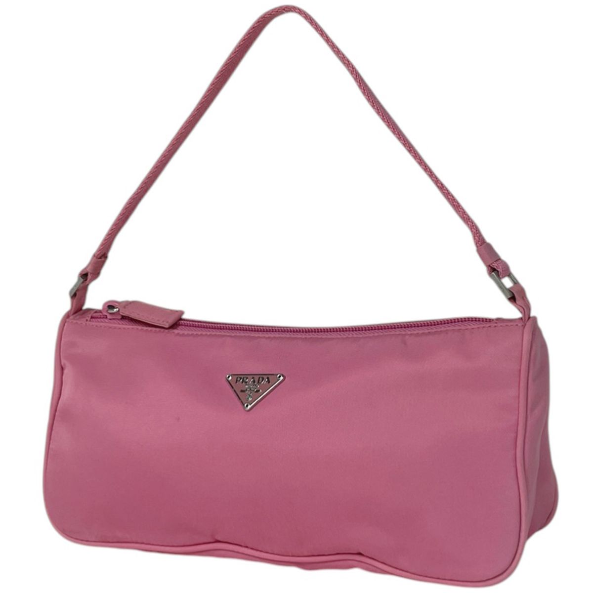 プラダ ハンドバッグ PRADA 三角ロゴプレート ショルダーバッグ ピンク