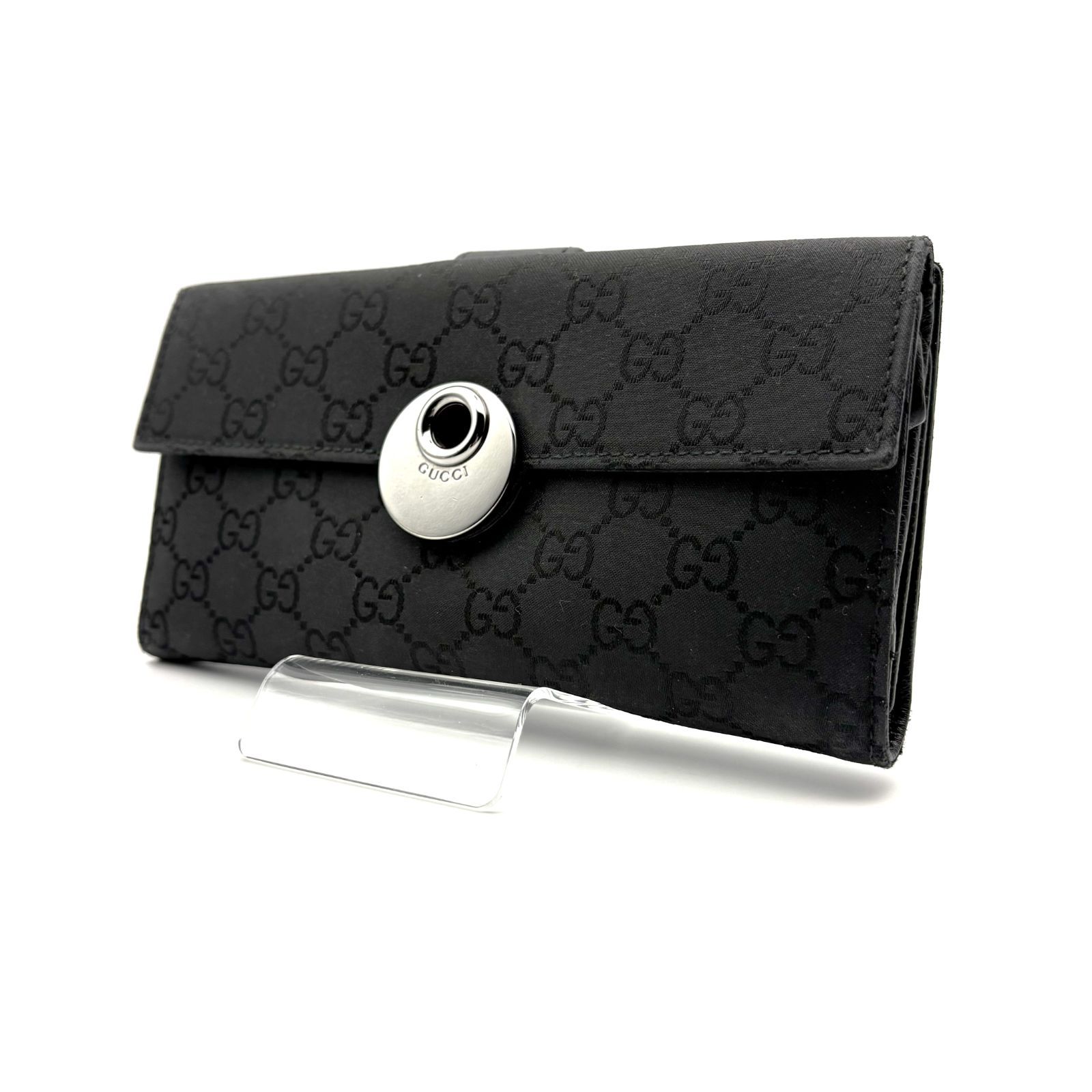 良品 】GUCCI グッチ GGキャンバス 長財布 ブラック - メルカリ