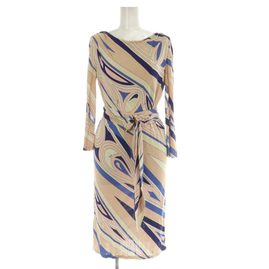 エミリオプッチ EMILIO PUCCI 総柄ワンピース 膝丈 ベルト付
