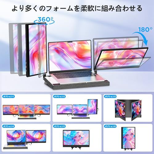 デュアルディスプレ トリプルモバイルモニター ポータブルモニター 14