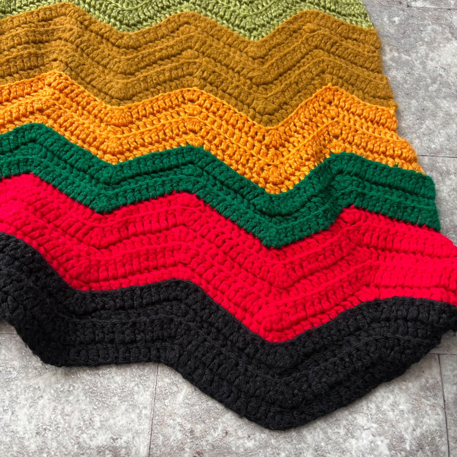 マット インテリア雑貨 レトロ ラグ グラニーニット インポート