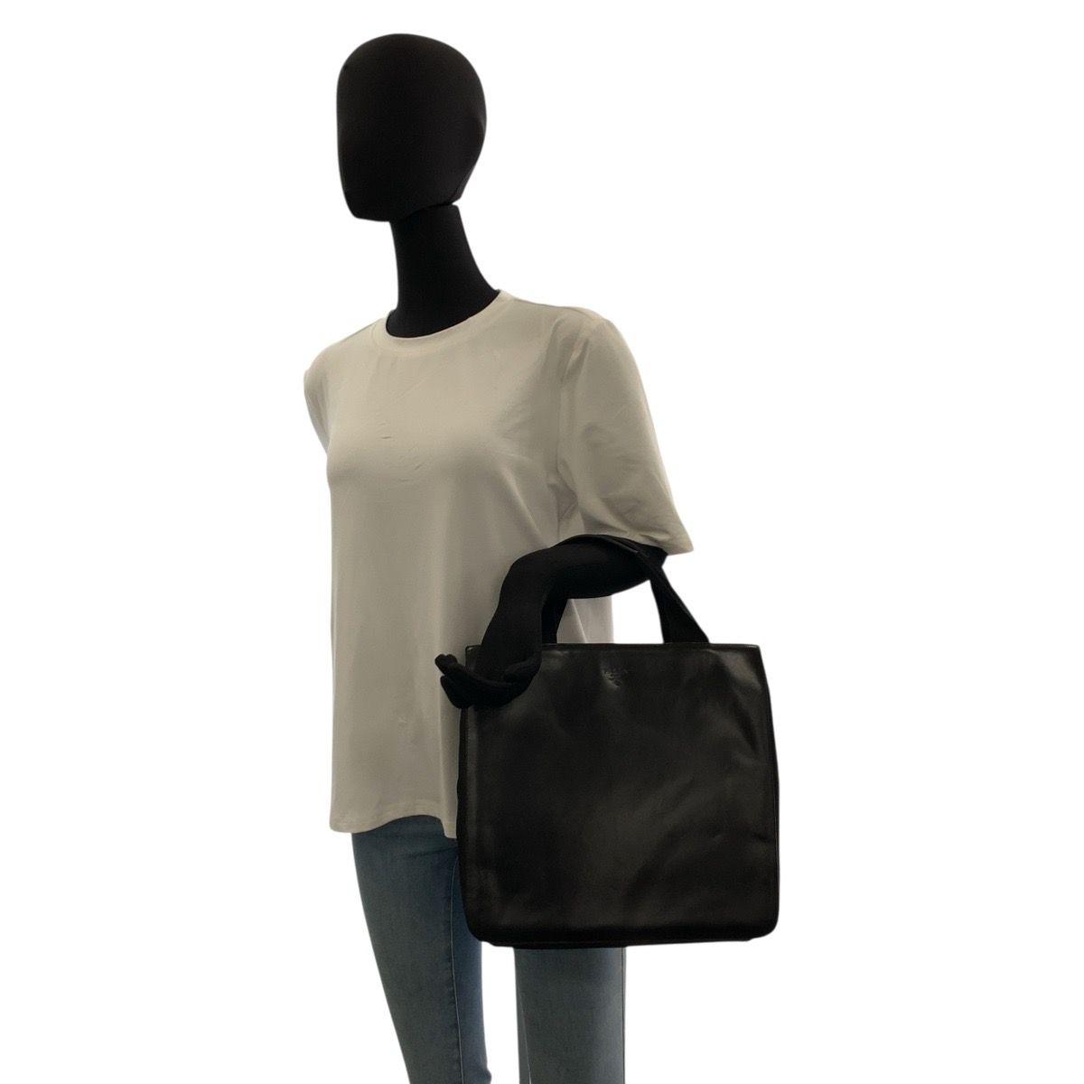 美品 PRADA プラダ テスート ブラック 黒 シルバー金具 レザー