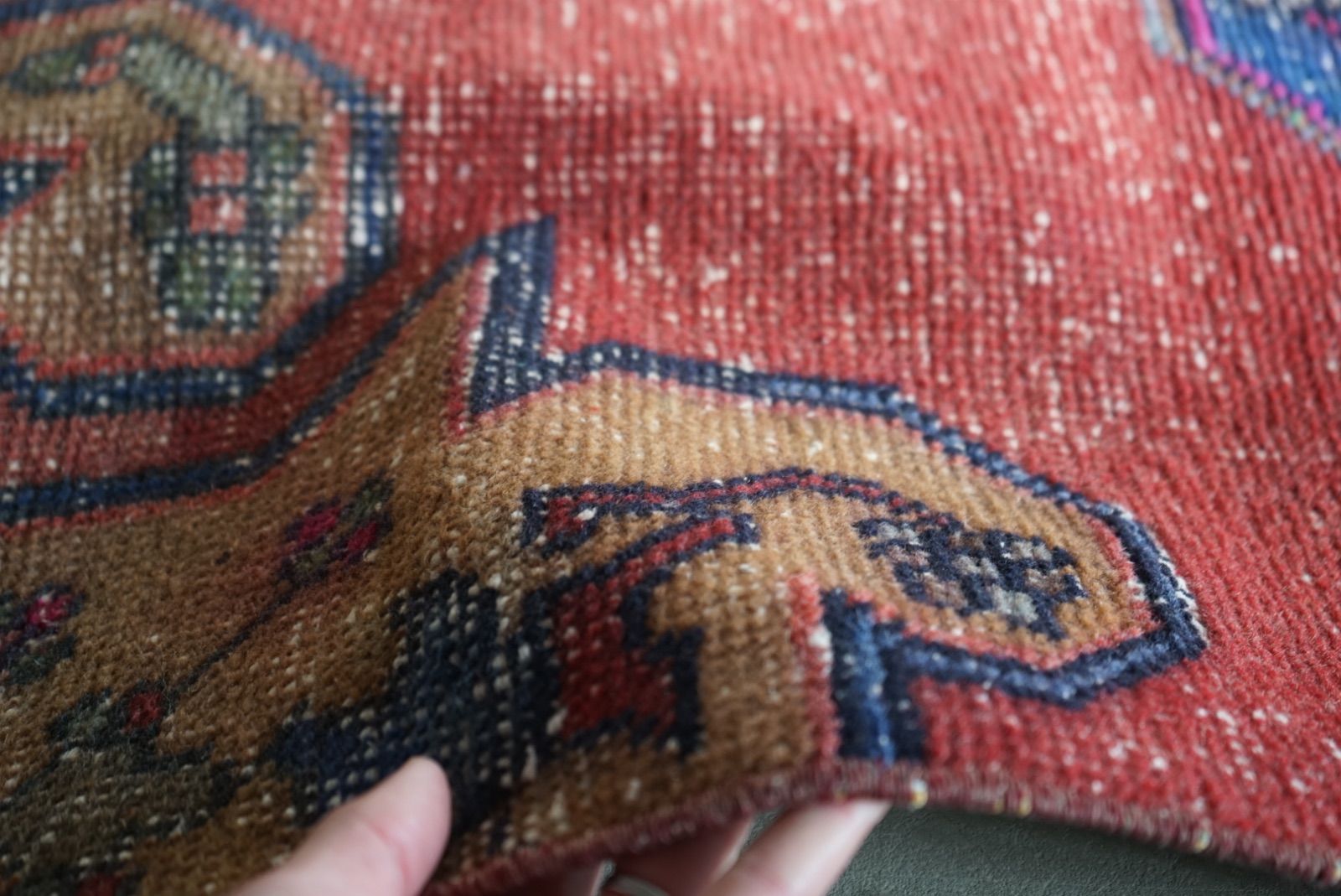 ヴィンテージラグ トルコ ウシャク ブライトレッド 110 × 52 cm No