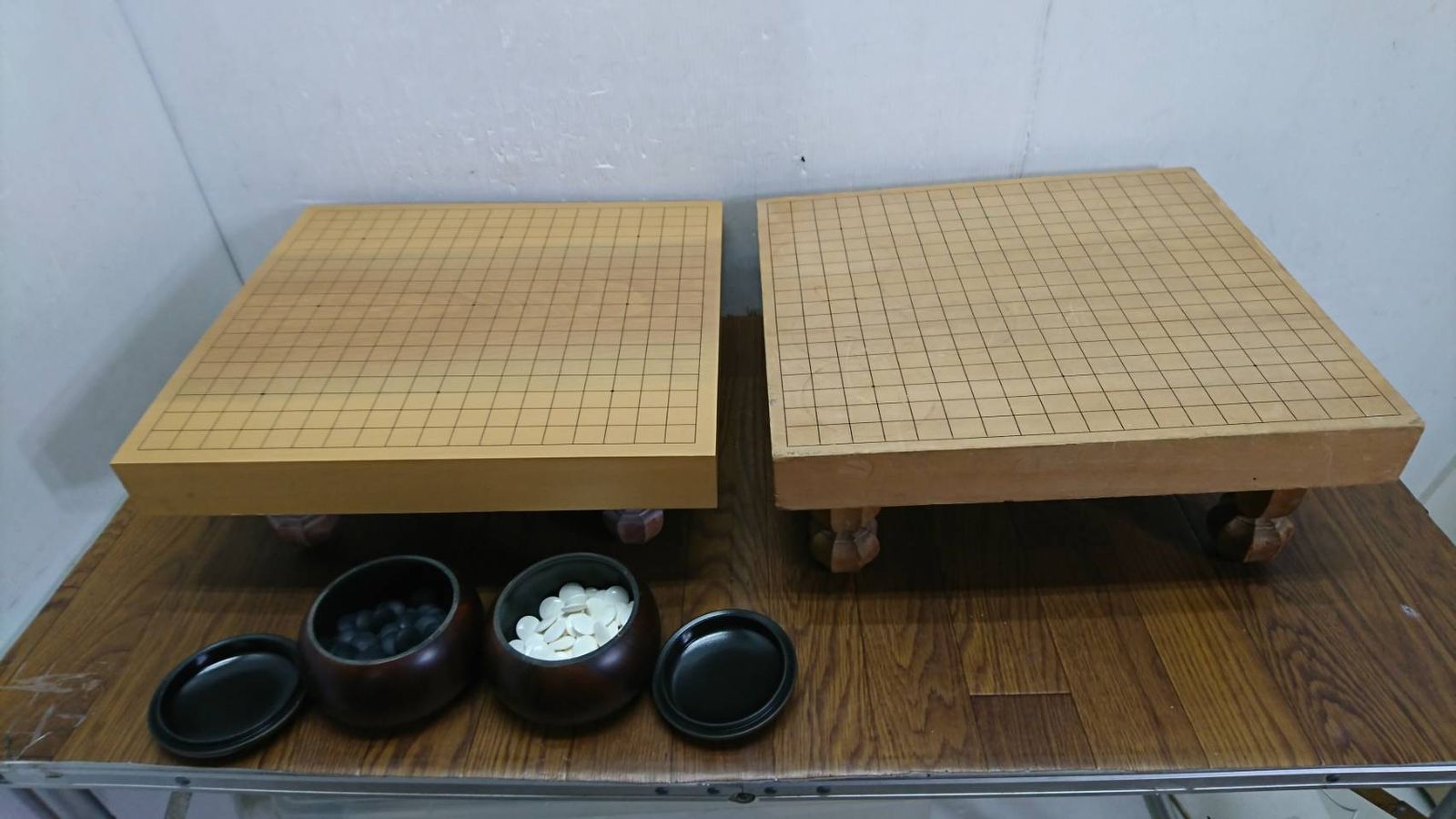 た58441 碁盤2点董/囲碁/将棋/碁笥/碁石/カヤ/榧 - メルカリ