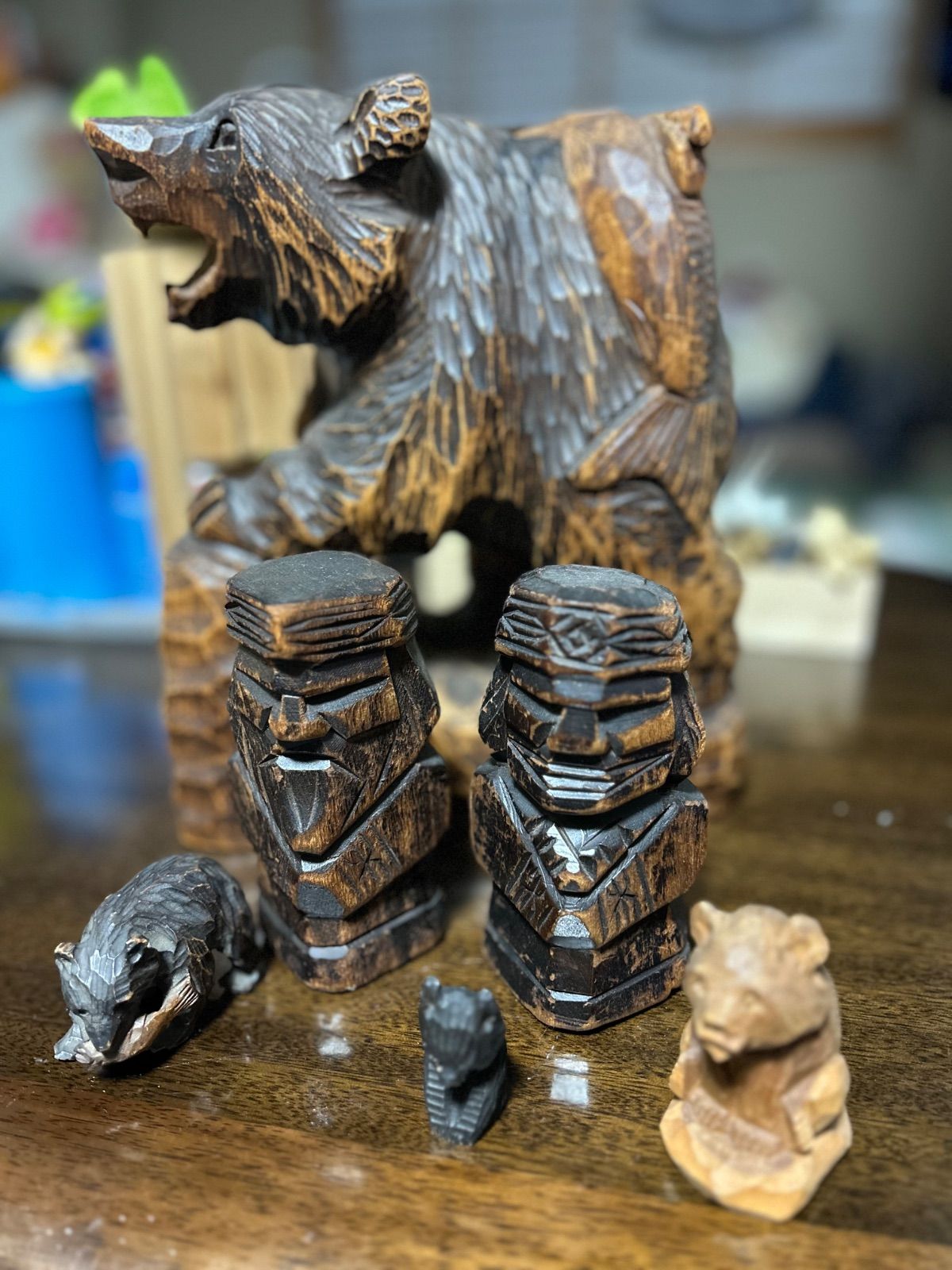 昭和レトロシリーズ】北海道木彫りレトロ民芸品6点セット - メルカリ