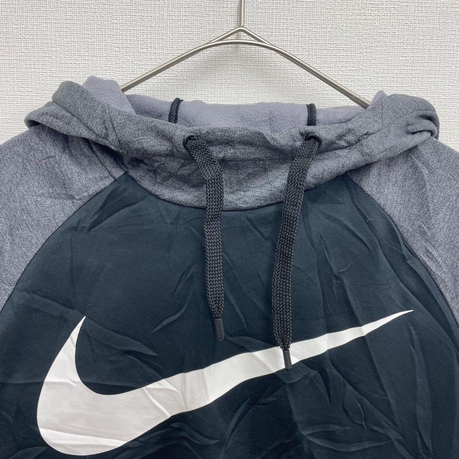 NIKE パーカー プルオーバー フーディー ビッグロゴ バイカラー グレー 
