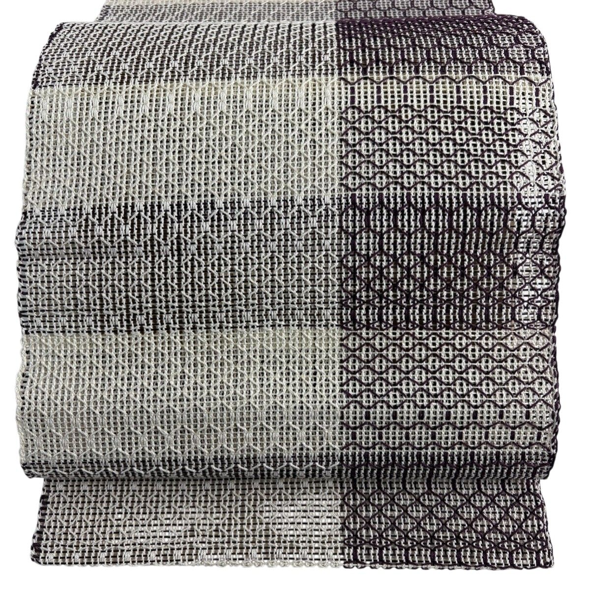 美品】 名古屋帯 秀品 八寸名古屋帯 松葉仕立て トンネル仕立て 夏帯