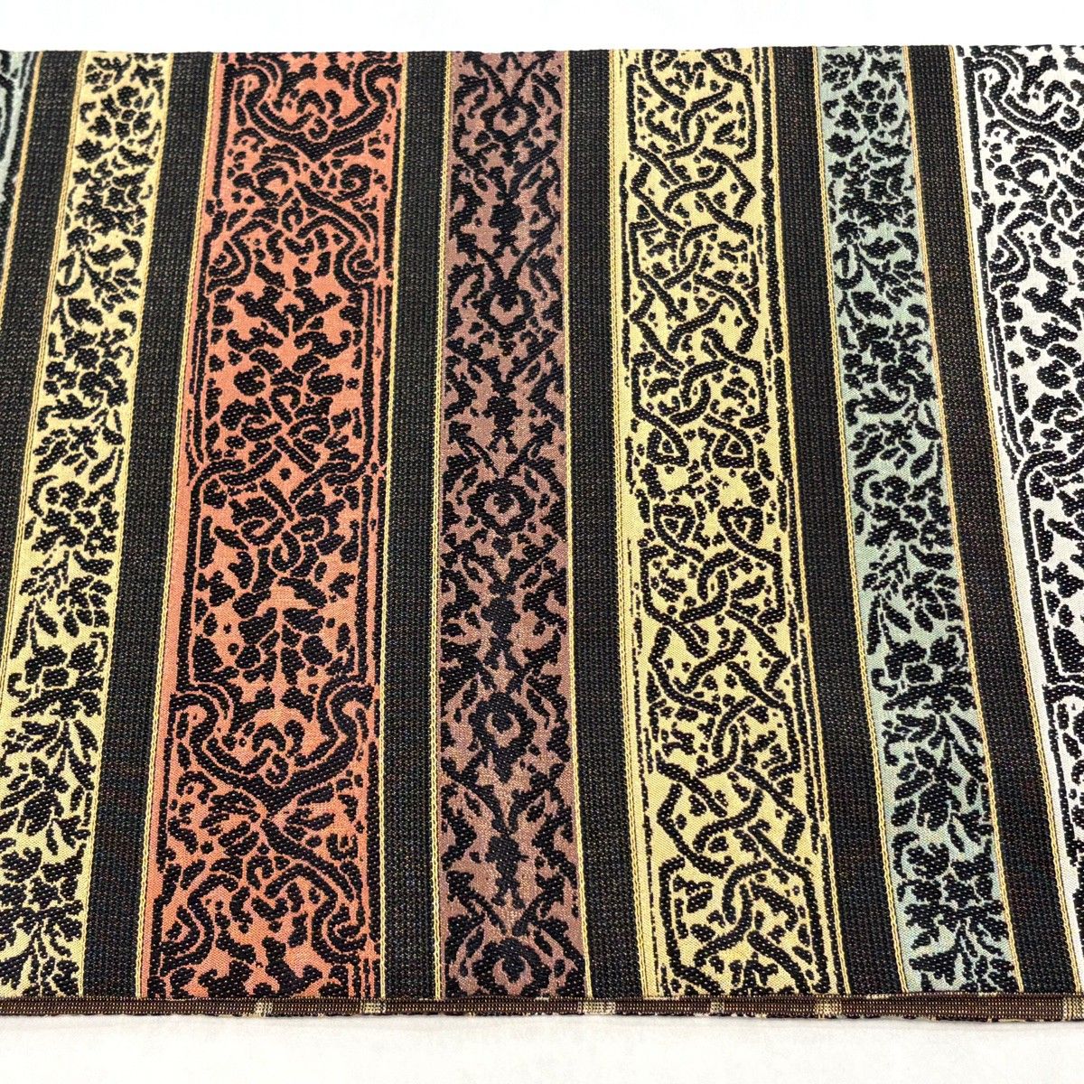 袋帯 名品 縞 幾何学模様 金糸 黒 全通 正絹 【中古】 - メルカリ