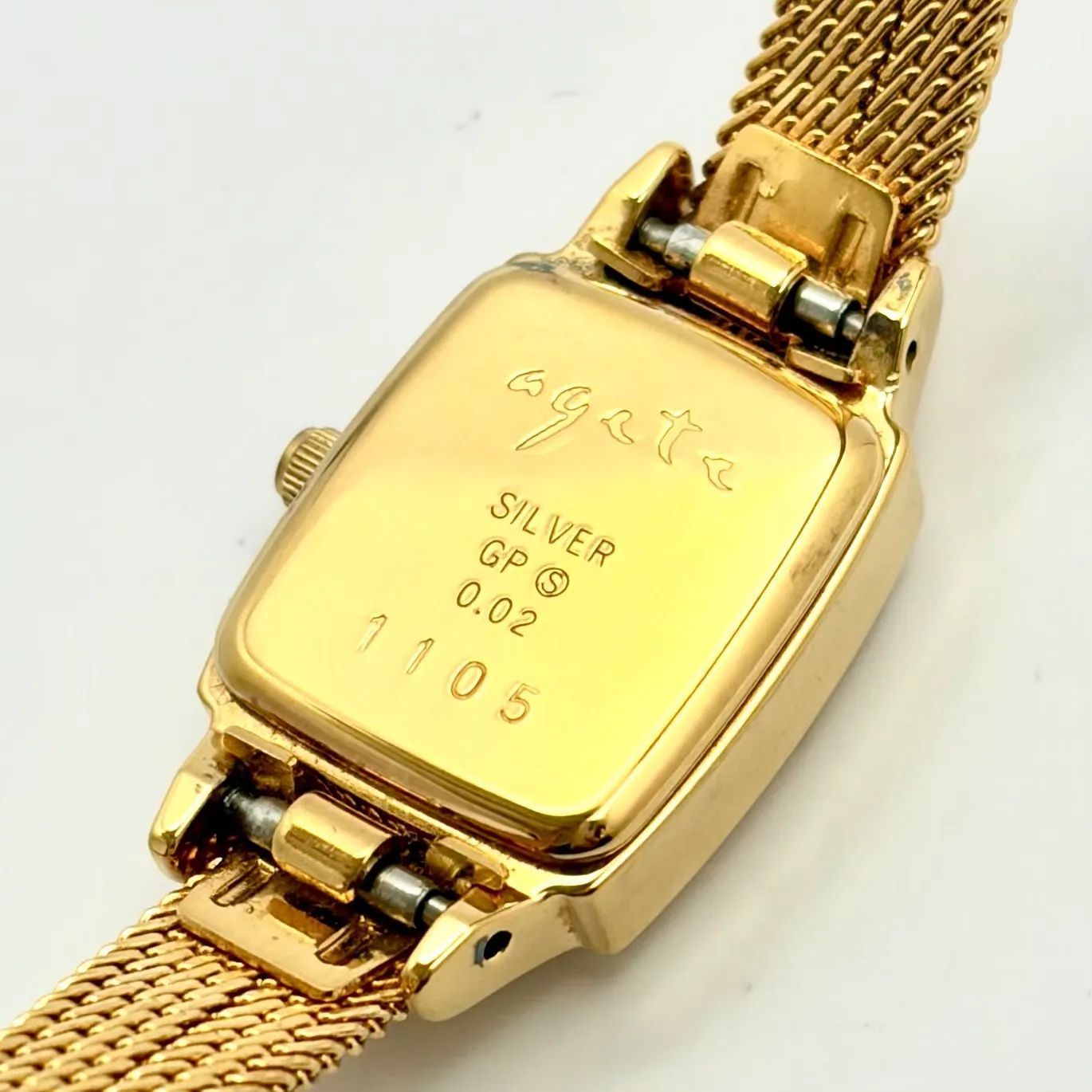 美品/新品電池】agete アガット 1Pダイヤ レディース 腕時計 カット