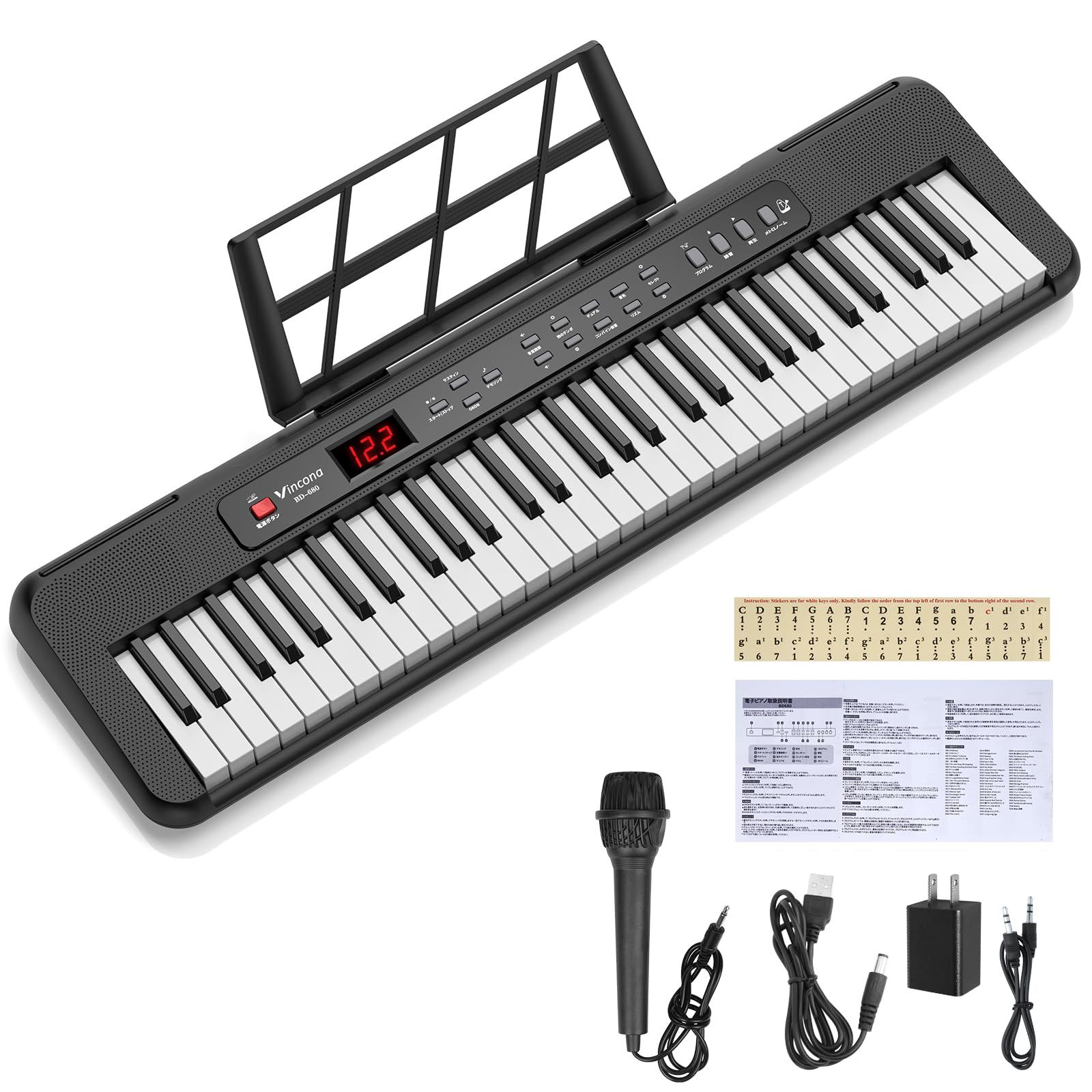 電子ピアノ 電子キーボード 61鍵盤 キーボード ピアノ 61鍵盤 60デモ曲