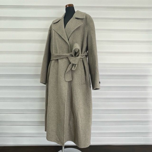 HYKE ベージュ ウール×カシミヤ　ロングコート　メルトンコート【半額以下】 新品タグ付き VisitInNEWYORK ウールカシミヤポリエステル ロング