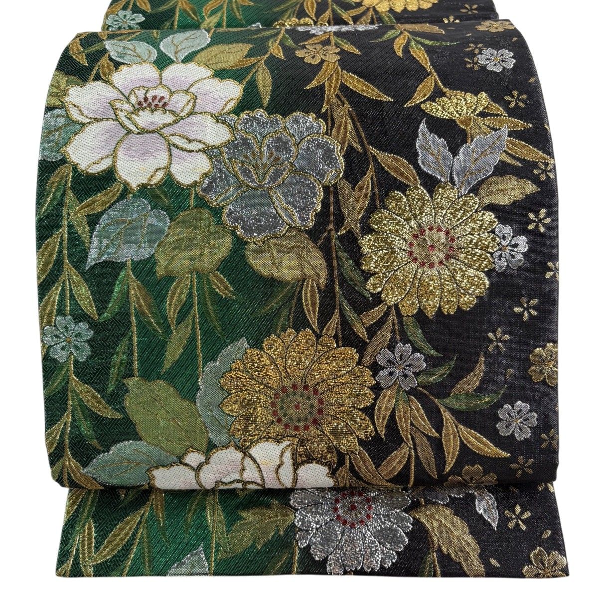 袋帯 秀品 草花 金銀糸 箔 緑 六通 正絹 【中古】 - メルカリ