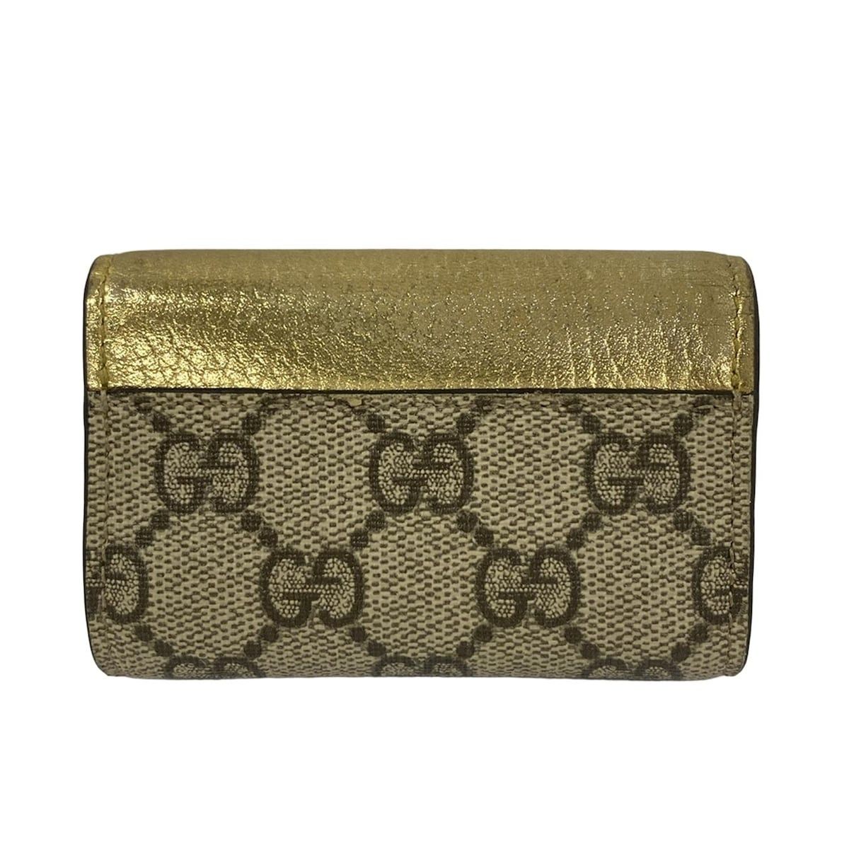 GUCCI(グッチ) キーケース GGマーモント 456118 ゴールド×ベージュ 6連