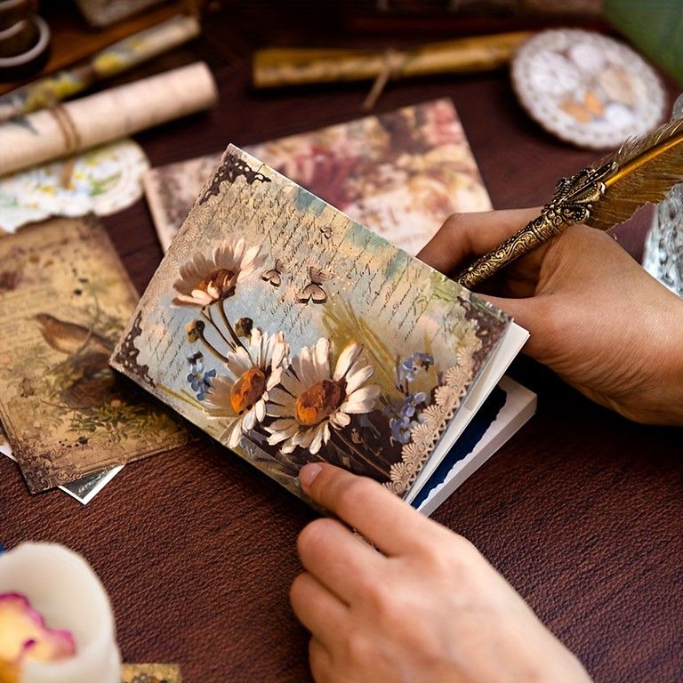 222点セット】レトロ庭園風スクラップブッキング素材集 ステッカー