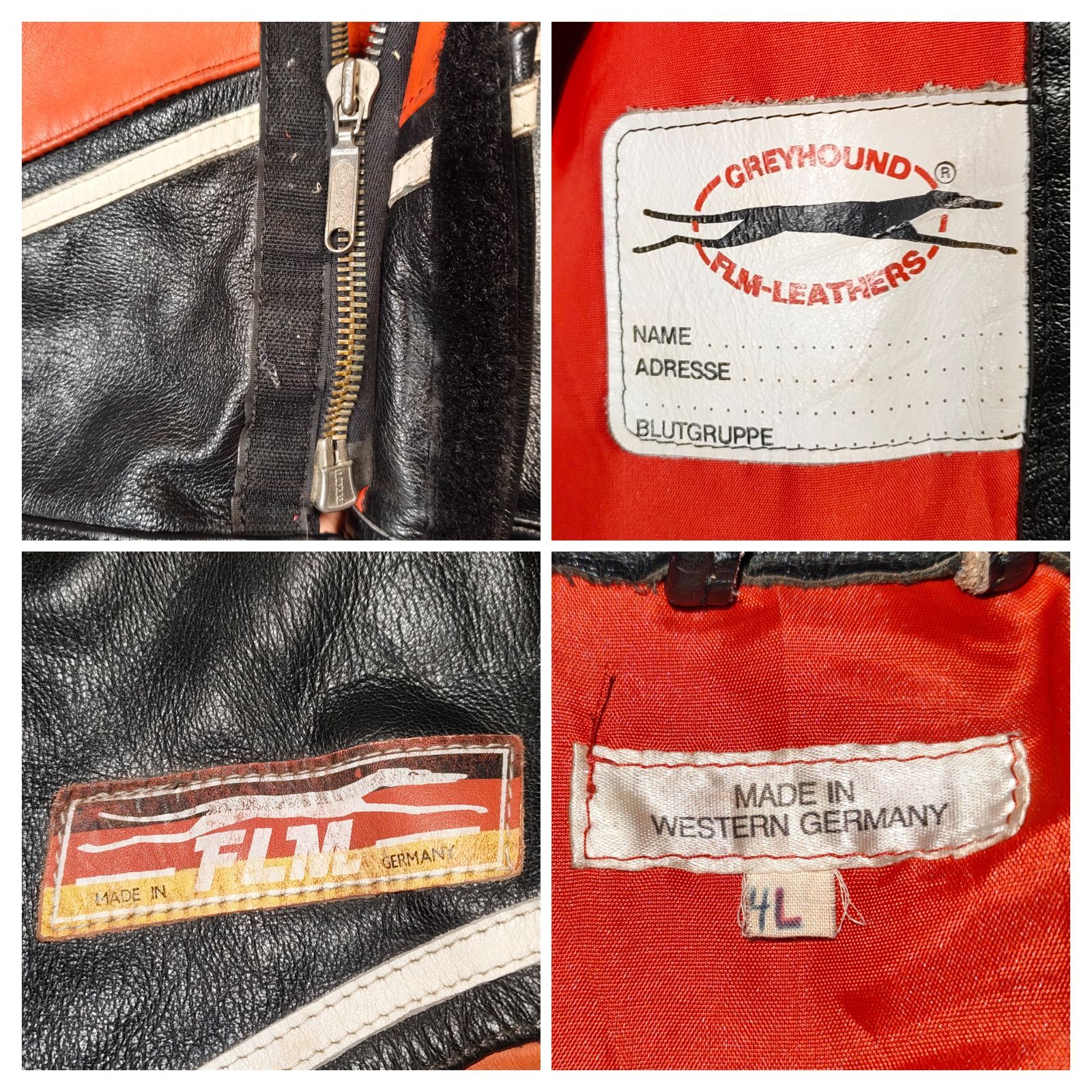 希少 80s XL 西ドイツ製 FLM レザー レーシング ジャケット W.GERMANY